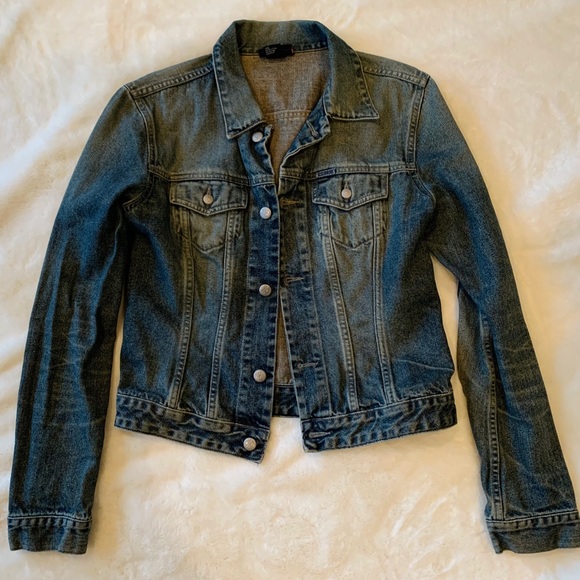 womens long distressed denim jacket
